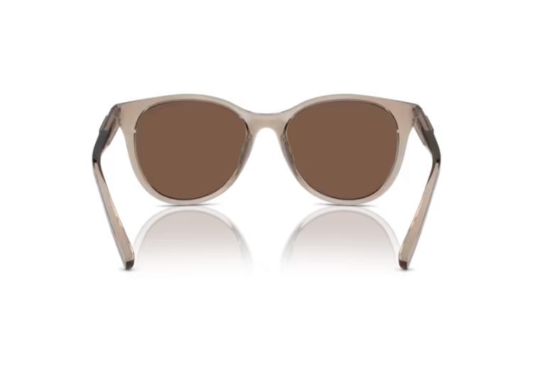 Armani Exchange Shiny Transparent Brown Frame with Gold Mirror Lens