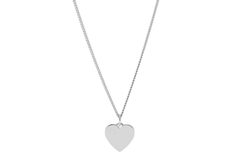 Fossil Engravable Heart Stainless Steel Necklace
