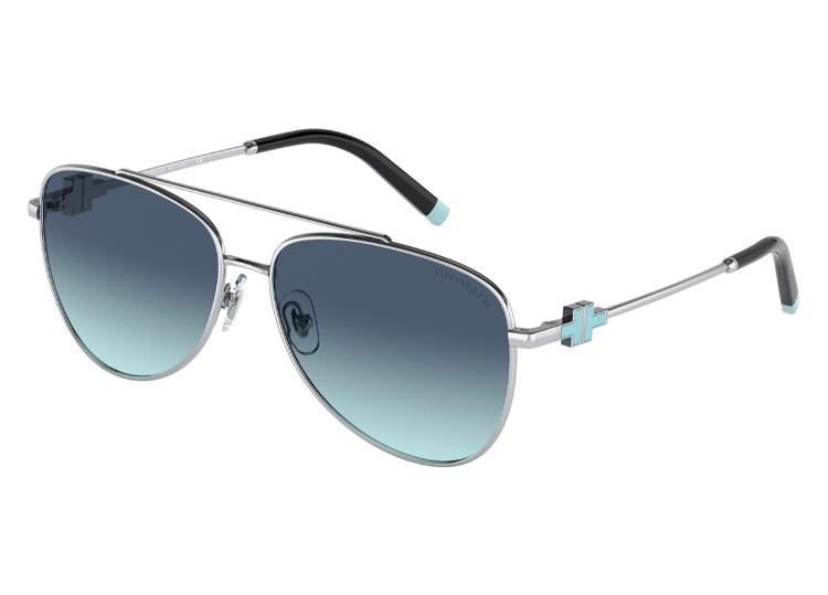 Tiffany & Co TF3080 Silver Frame with Azure Gradient Blue Lens